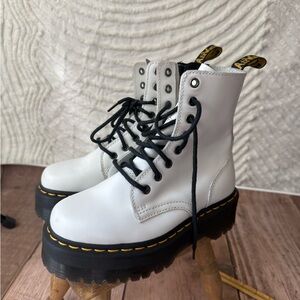 Doc Dr. Martens Platform Jadon Boots White Women's Size US 5